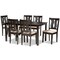 Baxton Studio Fenton Modern and Contemporary Sand Fabric and Dark Brown Finished Wood 7-Piece Dining Set 176-11378-10519-Zoro - alternate 1